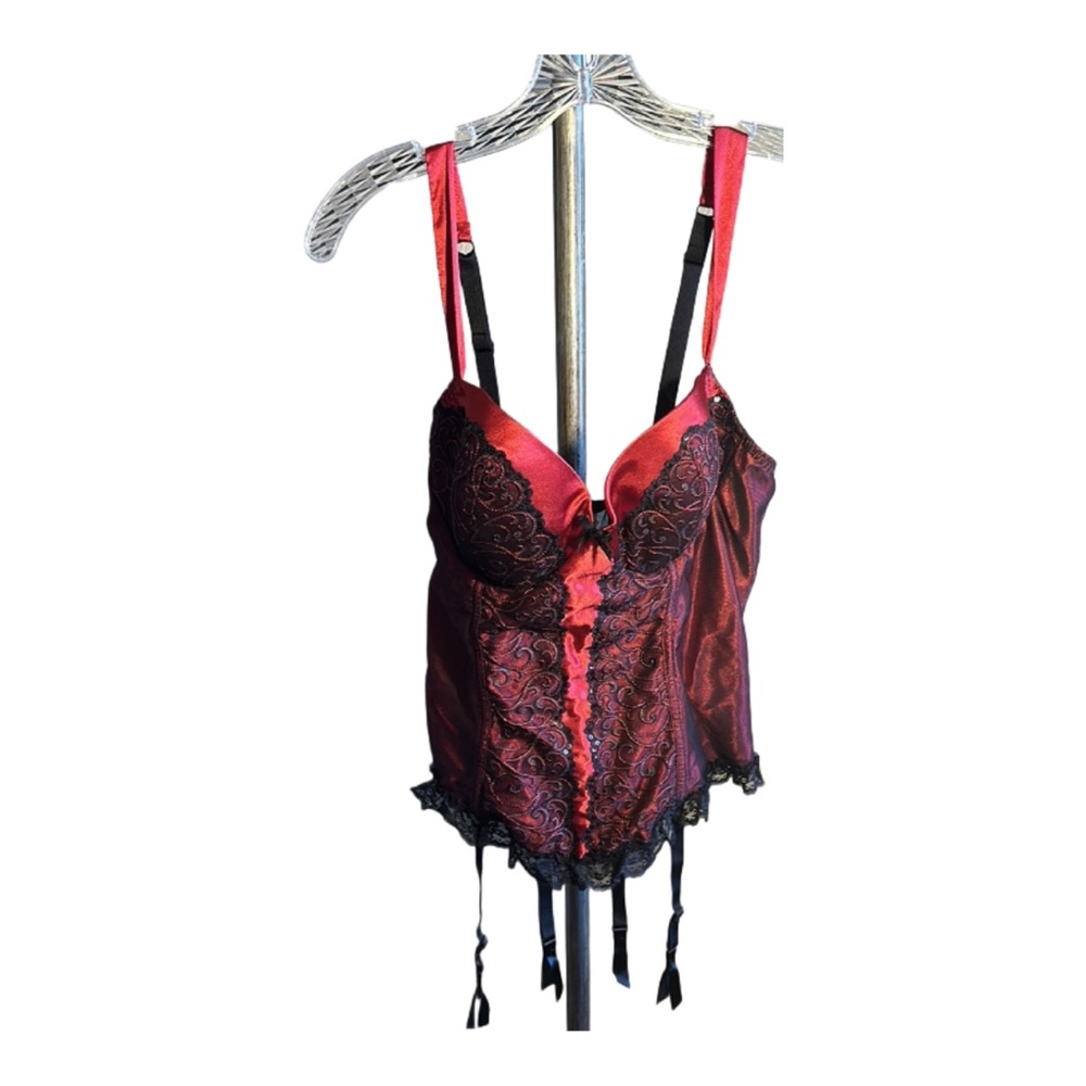 Seductive Wear‎ Sz 1x Elegant Red Lace Lingerie 2 Pc Set